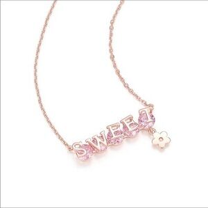 New S925 4A Grade pink/white zircon Sweet necklace